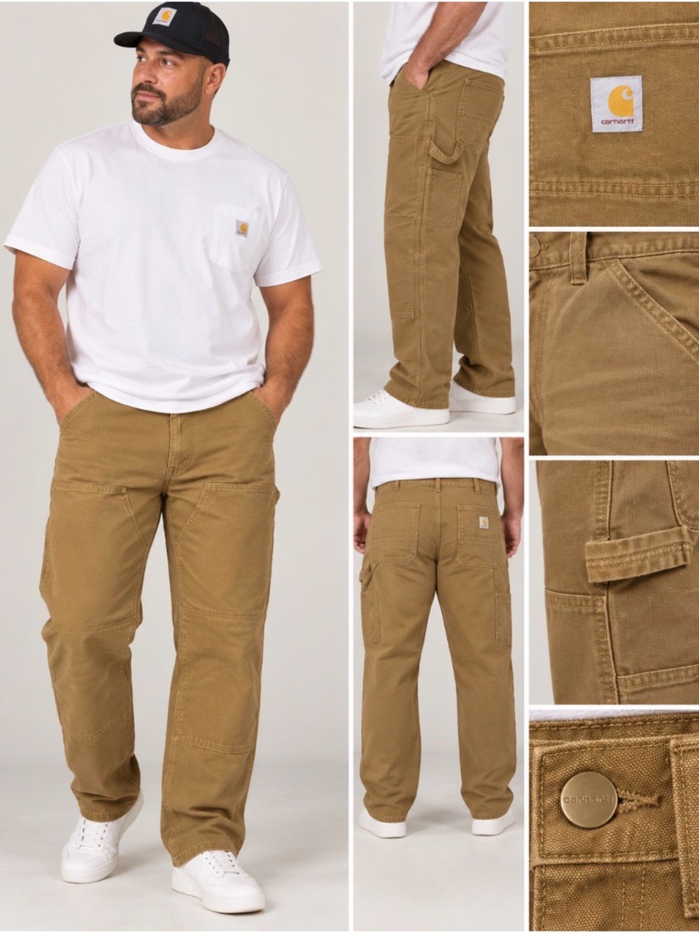 NWT Carhartt WIP Double Knee Pant Hamilton Brown Canvas 40x32